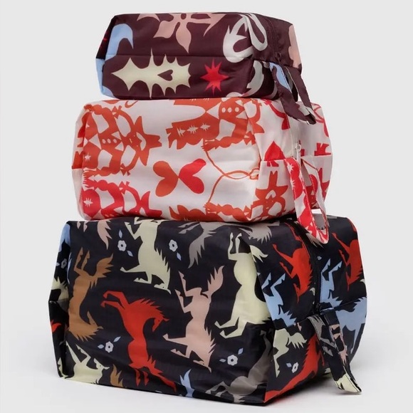 Baggu 3D Zip Set - Western Cut Outs - Set of 3 Bags - NWT - Picture 1 of 3